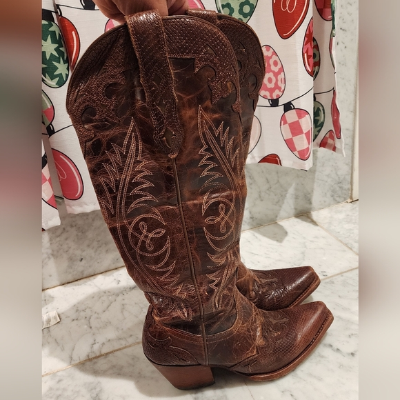 Ariat Brown Western Cowboy Boots - Picture 3 of 5